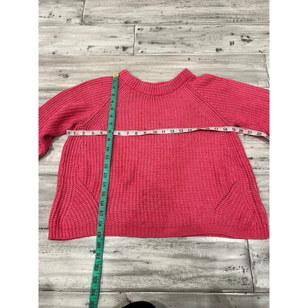 Zara Knit Hot Pink Chunky Sweater Pullover Cozy Raglan Sleeve Top Size L - Picture 5 of 5